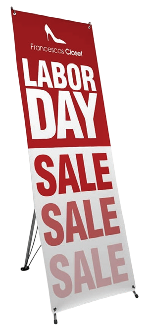 Labor Day Sale roll-up banner stand