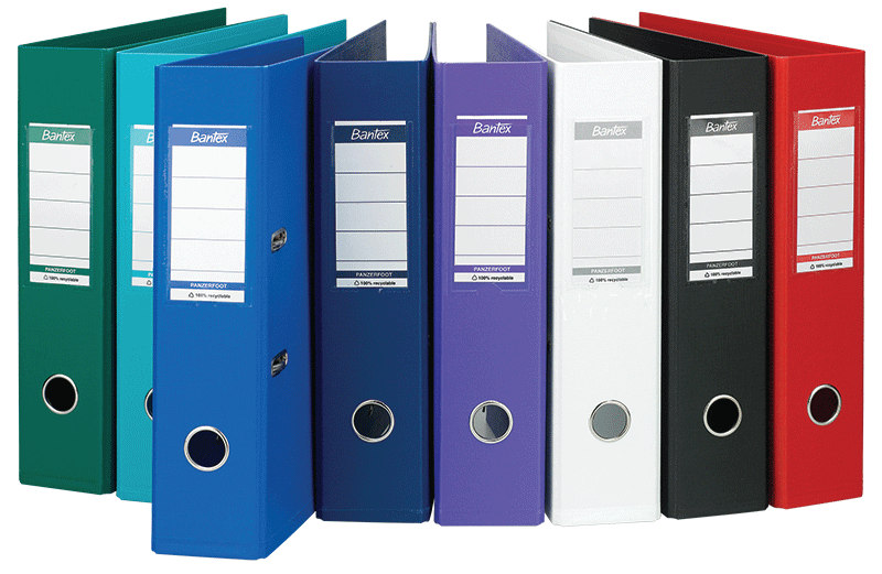 Colorful office lever arch files and stationery